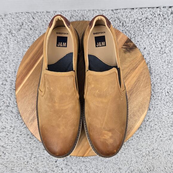 Johnston and Murphy Mens 11.5 McGuffey Brown Burnished Leather Slip On Sneaker - Picture 5 of 13